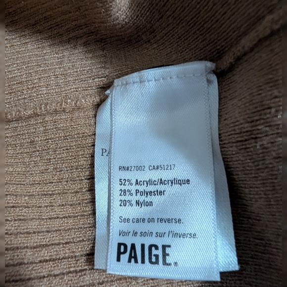 PAIGE Carmen Sweater Dress Size Large Camel Tan - Picture 14 of 15